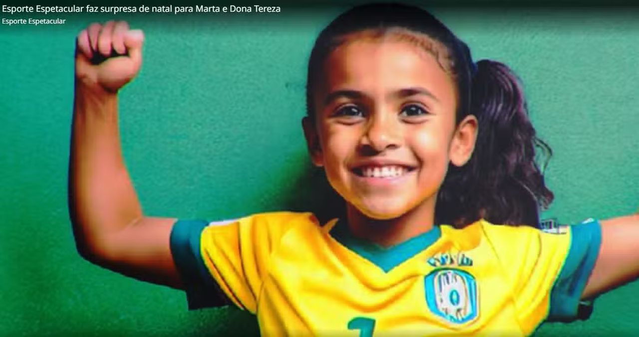 Marta ganha álbum de sua infância criado por inteligência artificial e se emociona: "Adorei"