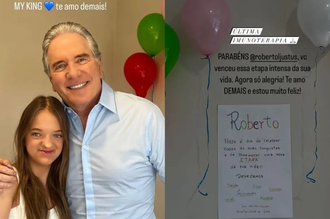 Família de Roberto Justus comemora fim de tratamento do apresentador contra câncer