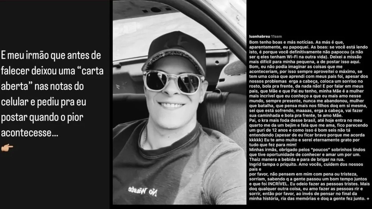 'Não pensem em mim com pena ou tristeza, sorriam'