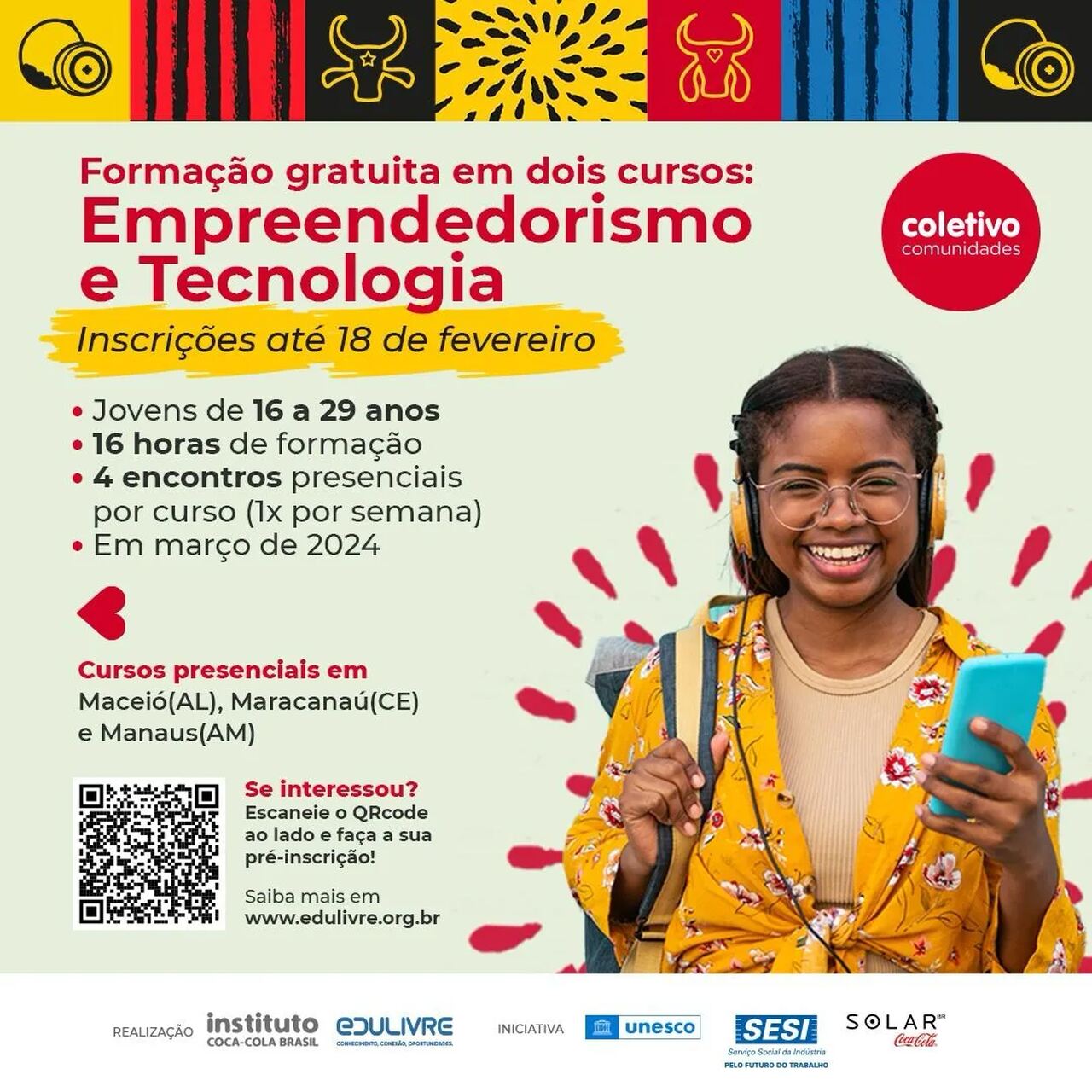 Sesi abrem 70 vagas para capacitação gratuita para jovens de Maceió